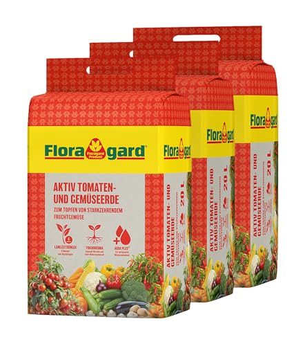Tomatenerde Floragard 4 x Aktiv-Tomaten- und Gemüseerde 20 L