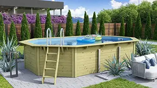 Holzpool Chillroi Achteckig 568,5 x 357,5 x 124 cm mit Zubehör