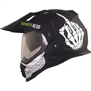 Broken Head Street Rebel Motocross-Helm in Grün mit Visier