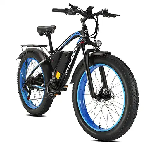 Fatbike 26 Zoll E-Bike Mountainbike für Herren mit Hinterradmotor