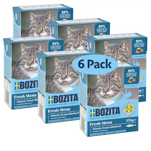 Bozita Katzenfutter Häppchen in Gelee mit Makrele Multibox