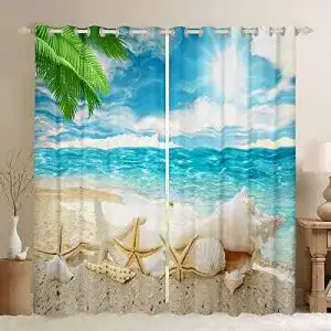 Fotogardinen Homewish Vorhänge mit Strandmotiven für jeden Raum
