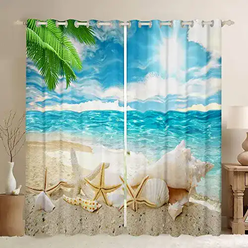 Fotogardinen Homewish Vorhänge mit Strandmotiven für jeden Raum