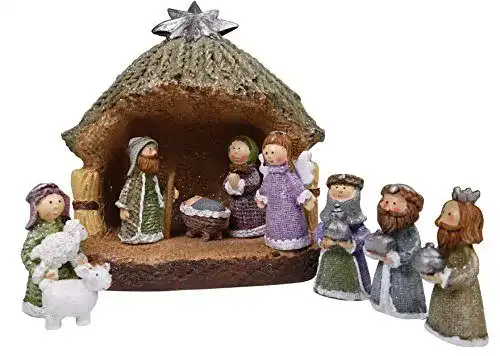 Weihnachtskrippe Khevga – Krippenfiguren Set zur festlichen Dekoration