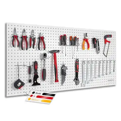 Werkzeugwand Pegboard aus Holz (MDF) 120 x 60 cm