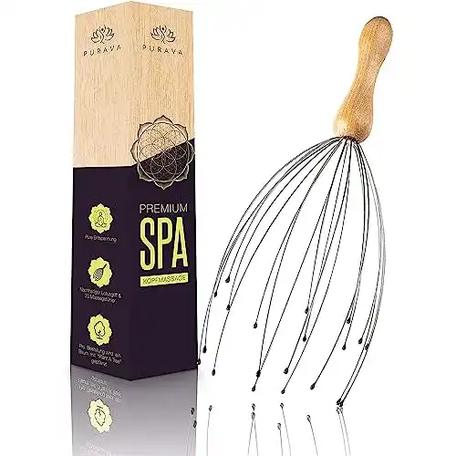 Kopfmassagegerät PURAVA Holz Kopfkrauler für Entspannung