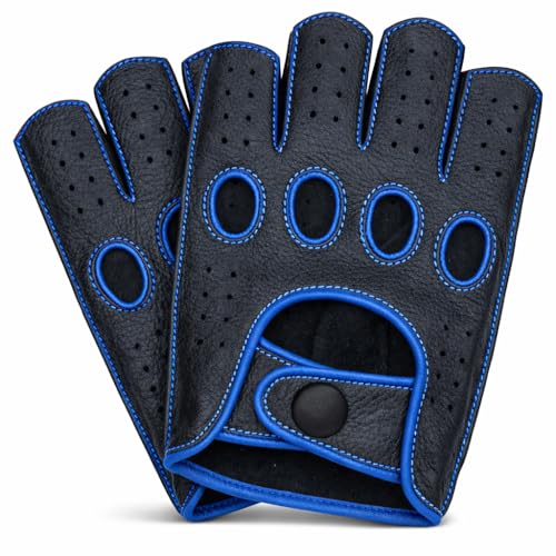 Autofahrerhandschuhe Riparo fingerlose Motorradhandschuhe aus Leder