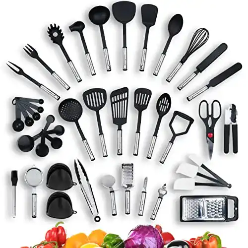 Küchenhelfer Set KRONENKRAFT 42-teiliges Set aus Edelstahl und Nylon