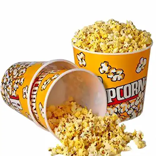 Popcorneimer im Retro-Stil aus Kunststoff für Filmabende – 3er Set