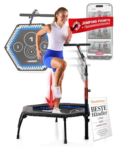 Faltbares Hammer Fitness-Trampolin Cross Jump mit 98 cm Sprungfläche