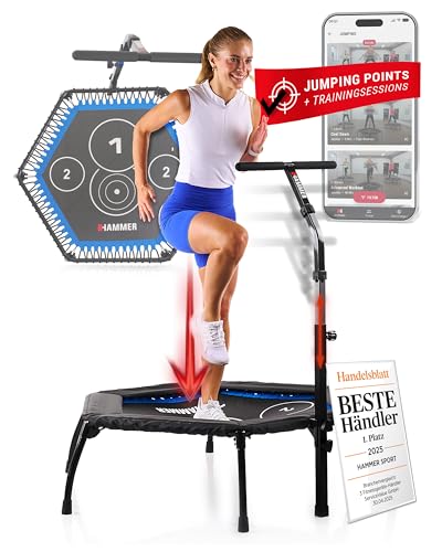 Faltbares Hammer Fitness-Trampolin Cross Jump mit 98 cm Sprungfläche
