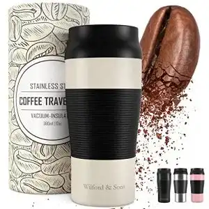Thermobecher Edelstahl mit Vakuumisolierung für Kaffee und Tee