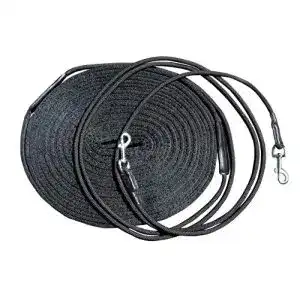 Doppellonge Netproshop schwarz 16 Meter doppelte Longierleine aus Gurtband