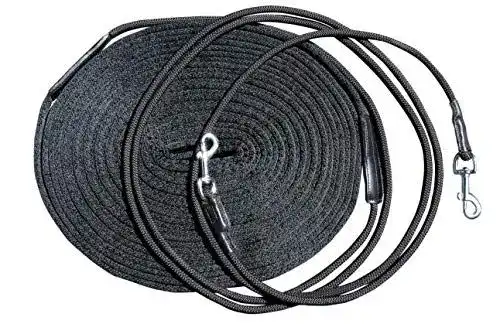 Doppellonge Netproshop schwarz 16 Meter doppelte Longierleine aus Gurtband
