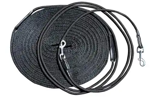 Doppellonge Netproshop schwarz 16 Meter doppelte Longierleine aus Gurtband