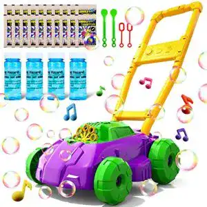 Seifenblasen-Rasenmäher Doloowee in Lila und Grün für Kinder