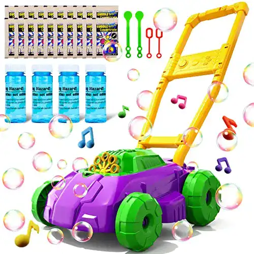 Seifenblasen-Rasenmäher Doloowee in Lila und Grün für Kinder