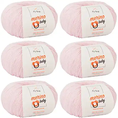 MyOma Merino Babywolle in Babyrosa (Fb 6020) für Stricken und Häkeln
