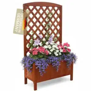 Blumenkasten mit Rankgitter Melko aus Holz für Pflanzen