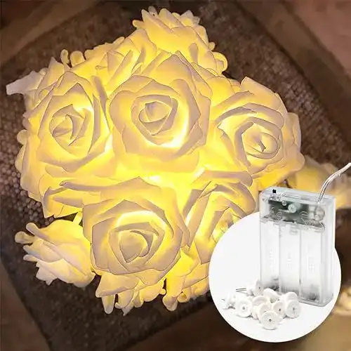 LED Lichterkette Cobus CozyHome mit Rosenblüten – 4 Meter