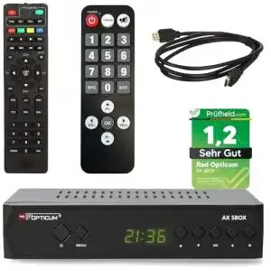 Opticum HD Sat Receiver für Satellitenschüssel mit Aufnahmefunktion
