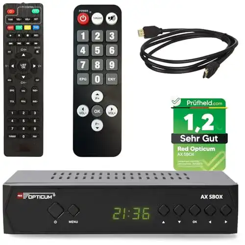 Opticum HD Sat Receiver für Satellitenschüssel mit Aufnahmefunktion
