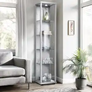 Sammlervitrine K-Möbel Glasvitrine stehend 176x37x33cm