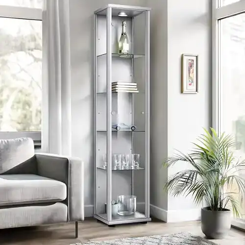 Sammlervitrine K-Möbel Glasvitrine stehend 176x37x33cm