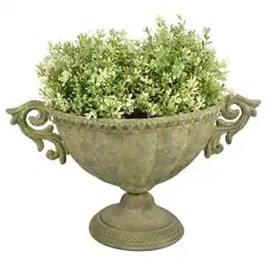 Amphore Esschert Design Aged Metal grüne ovale Vase S