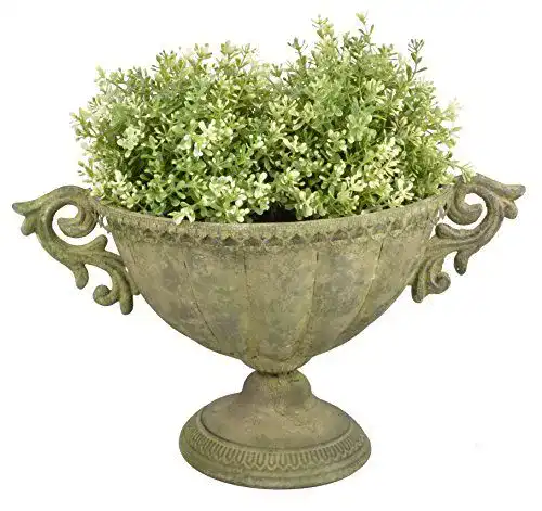 Amphore Esschert Design Aged Metal grüne ovale Vase S