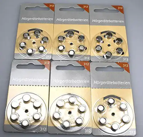 Hörgerätebatterien Größe 312 von Hörex Basic, 36 Stück, braun