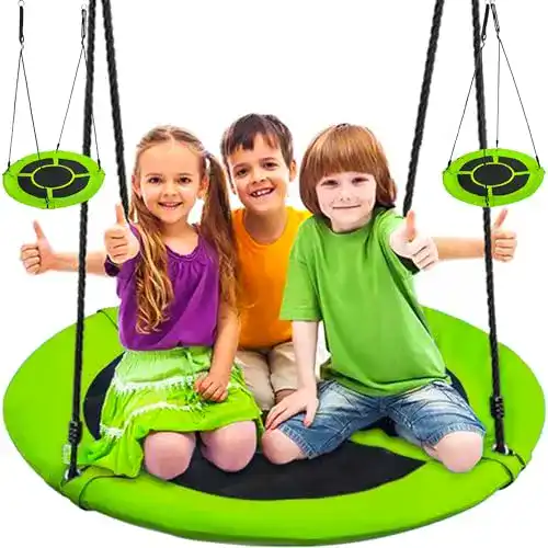 Nestschaukel 100 cm von Malatec Tellerschaukel für Kinder und Erwachsene