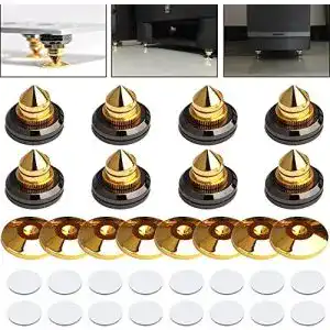 Lautsprecher Absorber Set mit vergoldeten Spikes und Bodenpolstern