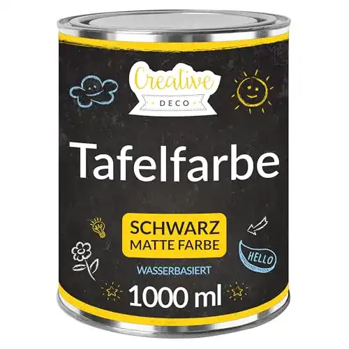 Wandfarbe Schwarz Creative Deco Kreidefarbe 1000ml für vielseitige Anwendungen
