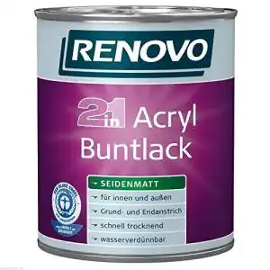Acryllack Renovierung 2,5 Liter Seidenmatter Acryl-Buntlack in Weiß