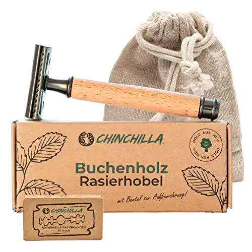 Rasierhobel Chinchilla aus Buchenholz Nachhaltiger Nassrasierer