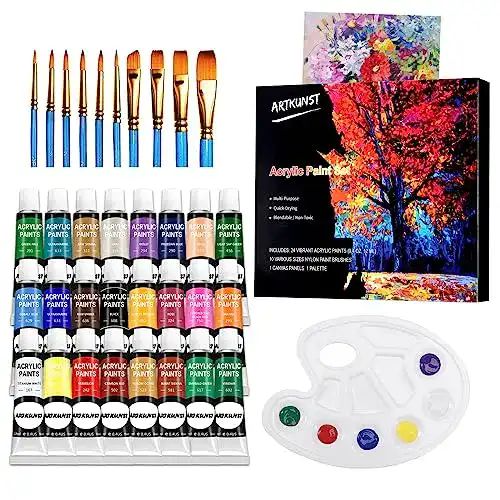 Acrylfarben Set ARTKUNST mit 24 Tuben und Zubehör