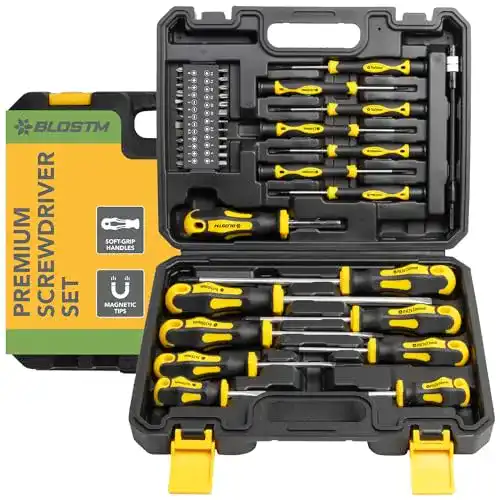 Schraubendreher-Set Blostm mit magnetischen Spitzen und Aufbewahrungskoffer