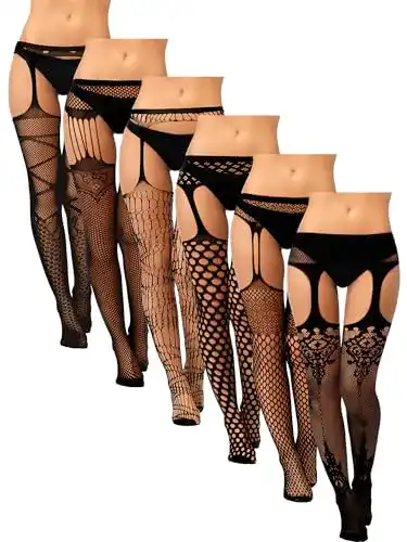Netzstrümpfe Syhood 6 Paar Damen Spitzenstrumpfhose