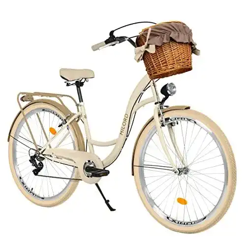 Hollandrad Generic Komfort Fahrrad Citybike mit Weidenkorb