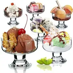 Eisbecher Kadax Glas Set Eisschalen und Dessertgläser mit Fuß