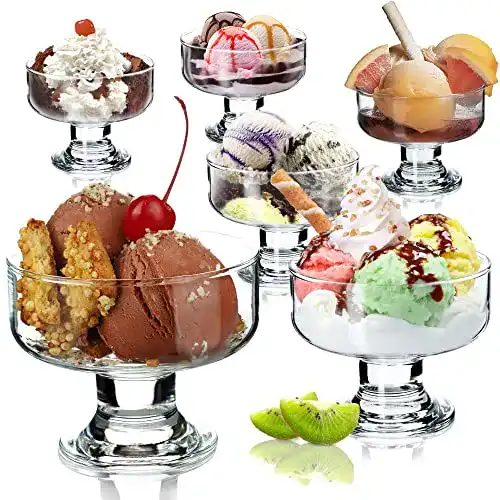 Eisbecher Kadax Glas Set Eisschalen und Dessertgläser mit Fuß