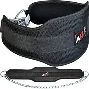 AQF Dip Gürtel mit Stahlkette und Neopren für Fitness-Training