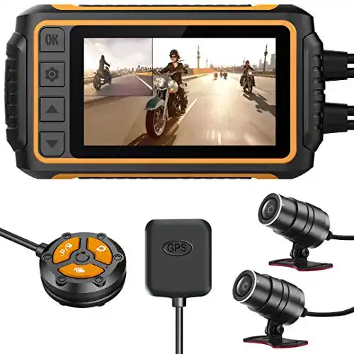 Wasserdichte Motorrad Dashcam mit Dual FHD 1080P und GPS