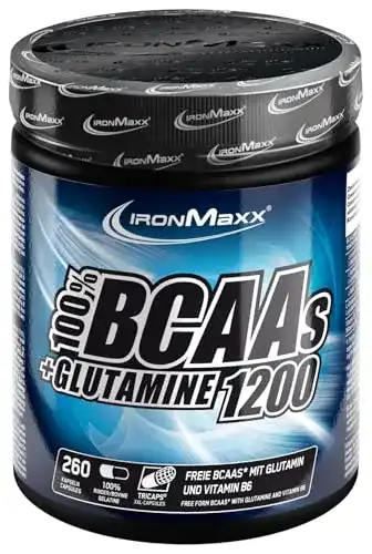 BCAA Kapseln Ironmaxx mit L-Glutamin – 1200 mg (260 Tricaps)