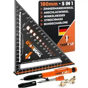 Zimmermannswinkel Thorvald 5-in-1 – Winkelmesser und Anschlagwinkel