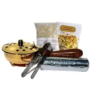 Räucherpfanne Myzirbe Set 5-teilig für Weihrauch und Harze