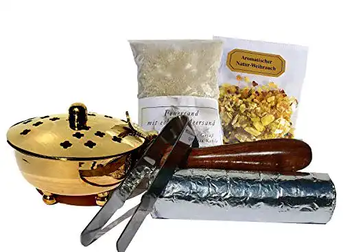 Räucherpfanne Myzirbe Set 5-teilig für Weihrauch und Harze