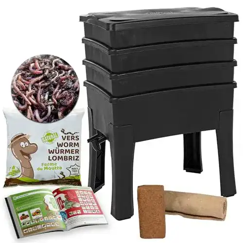 Wurmkomposter WormBox Worm Café mit 3 Behältern und Deckel