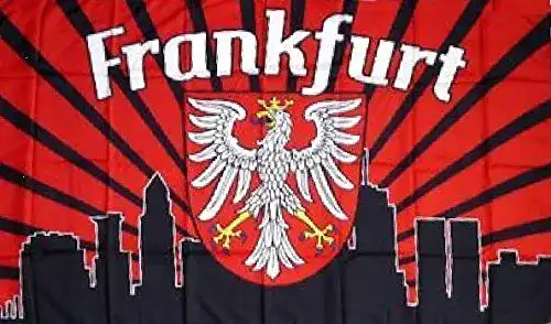 Eintracht Frankfurt Fahne 90 x 150 cm mit Skyline Design